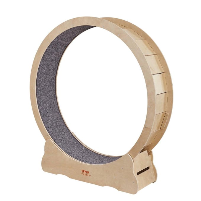Roue d'exercice pour chat, Grande roue de tapis roulant pour chat pour chats d'intérieur, Roue de course pour chat de 52 pouces avec tapis amovible et jouet pour chat pour