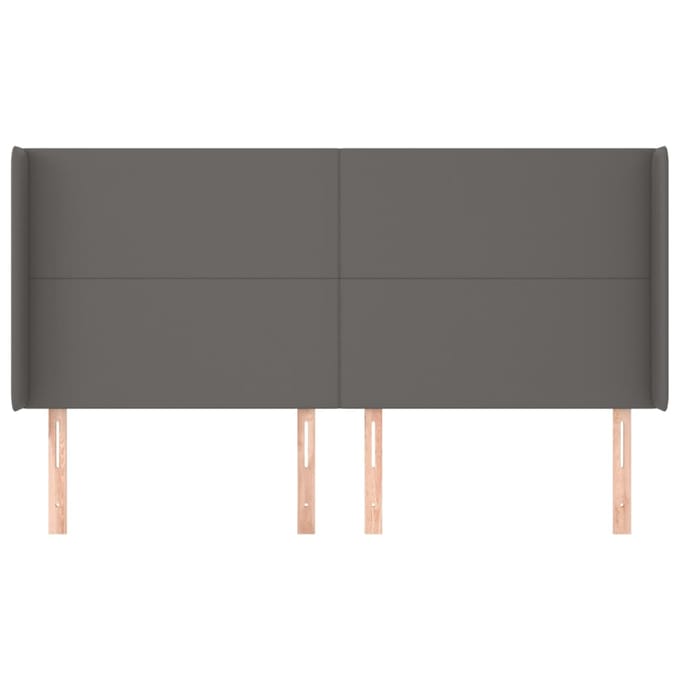 vidaXL - Hoofdbord - met - randen - 163x16x118/128 - cm - kunstleer - grijs