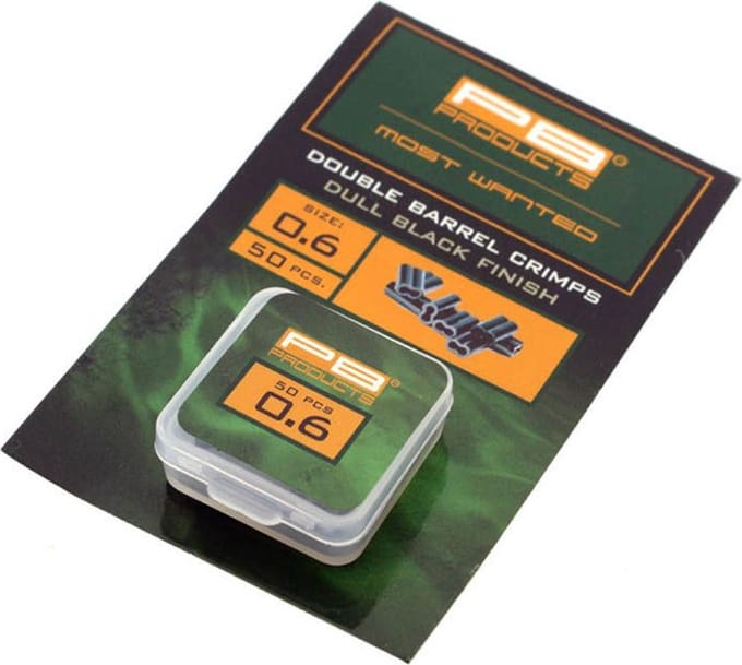 PB Products - Double Barrel Crimps Dull Black - 50 stuks - 0,6 mm