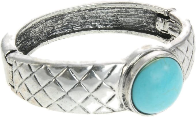Behave - Bangle met sluiting en turquoise steen - boho accent