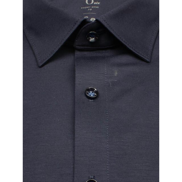 OLYMP No. Six 24/Seven super slim fit overhemd - tricot - marine blauw