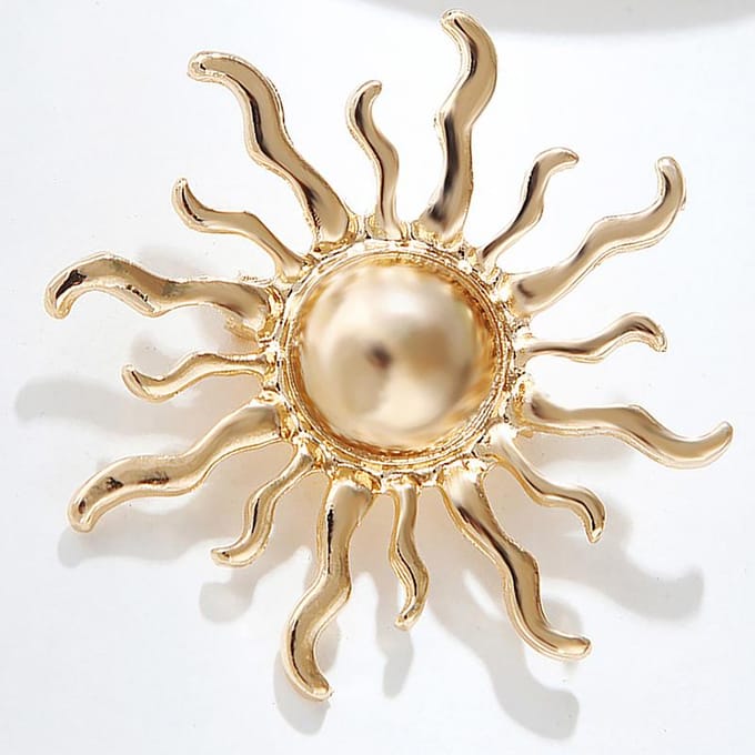 Persoonlijkheid Zonnebloem Broches Pin Voor Vrouwen Kleding Sieraden Feest Accessoires goud