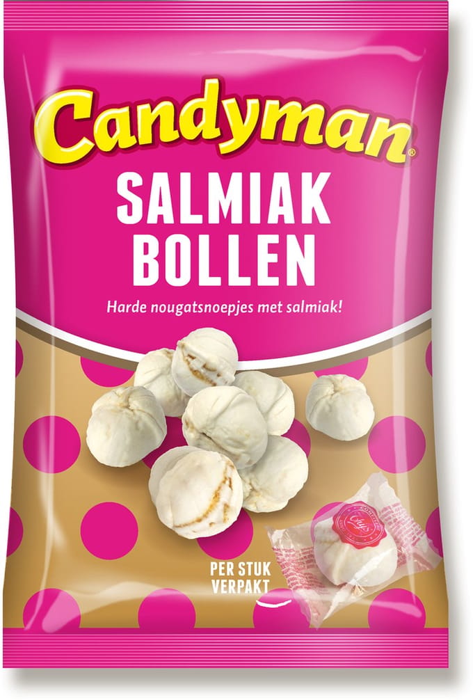 Candyman Salmiak bollen - 100 gram - 15 zakken