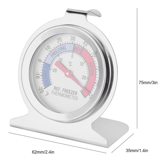 Roestvrij Staal Grote Wijzerplaat Vriezer Koelkast Thermometer Temperatuurmeter Gereedschap white