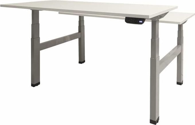 Zit Sta Bureau - Duo Elek 140x80 krijtwit -alu frame