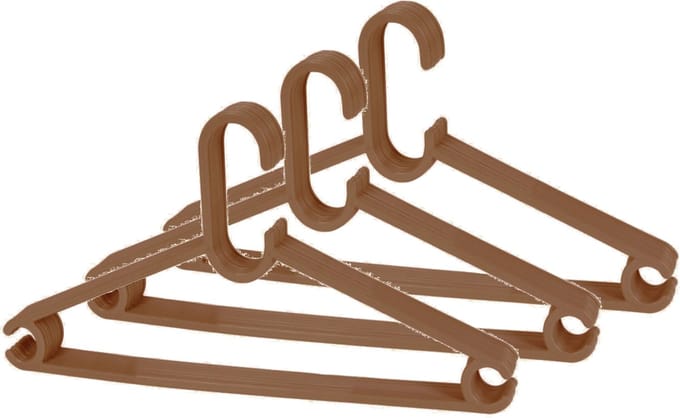 Storage Solutions kledinghangers - set van 30x - kunststof - bruin