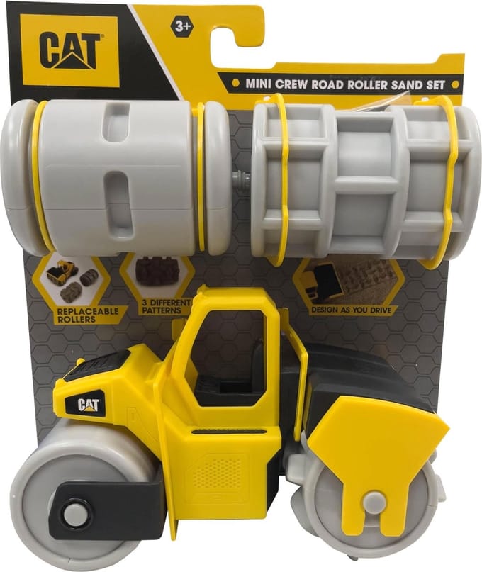 CAT Mini Crew Roller Sand Set | Caterpillar Werkmachine Speelset | Creatief Buitenspelen voor Kinderen vanaf 3 jaar
