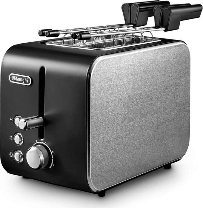 De’Longhi CTX 2203.BK broodrooster 2 snede(n) 550 W Zwart, Zilver