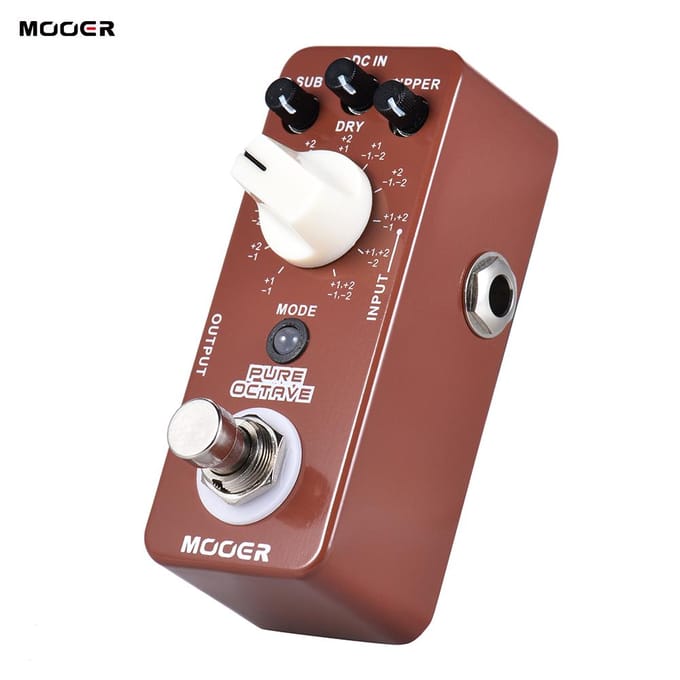MOOER PURE OCTAVE Mini Octaaf Gitaareffectpedaal 11 Octaafmodi True Bypass Volledig metalen omhulsel brown