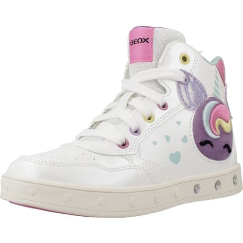 GEOX SKYLIN MEISJES Sneakers - WIT/MULTIKLEUR - Maat 28
