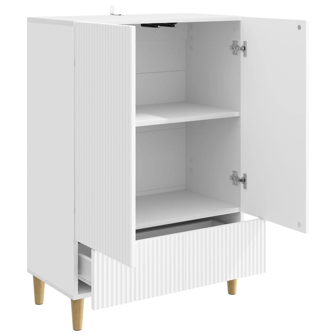 vidaXL - Dressoir - Wit - 66 - x - 34,5 - x - 95 - cm - Bewerkt - hout
