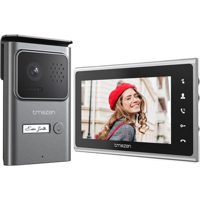 TMEZON Vidéophone, Moniteur Couleur de 7 Pouces, Audio Bidirectionnel, Vision Nocturne