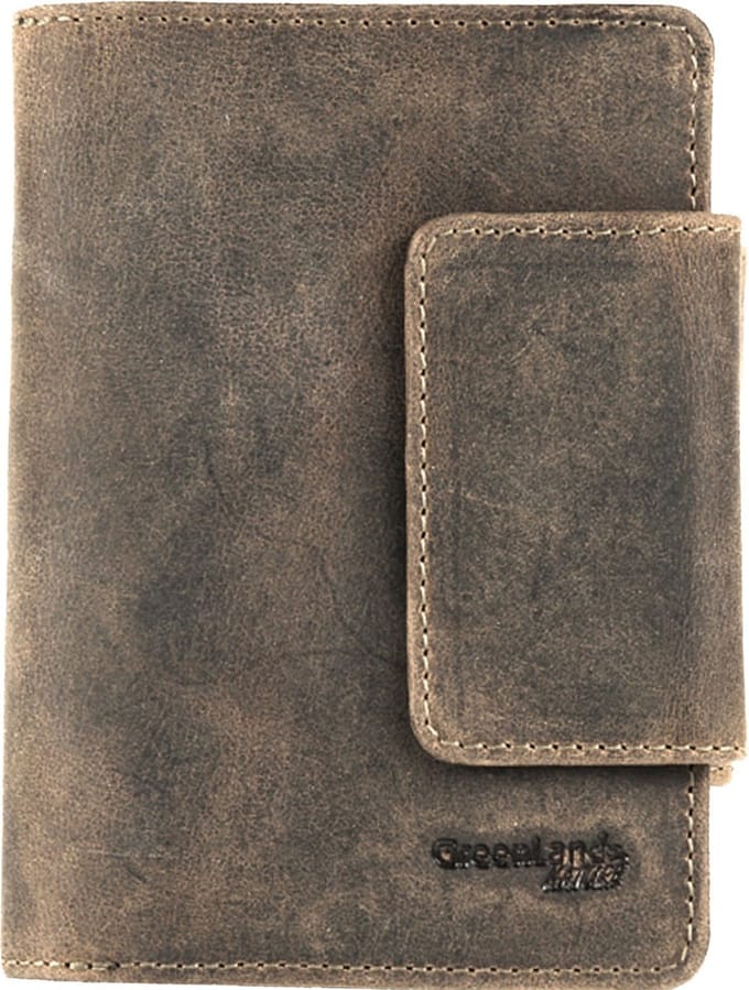 Greenland Nature Steen portemonnee leer 10 cm mobiele telefoon compartiment - Dames - Staand formaat - stone