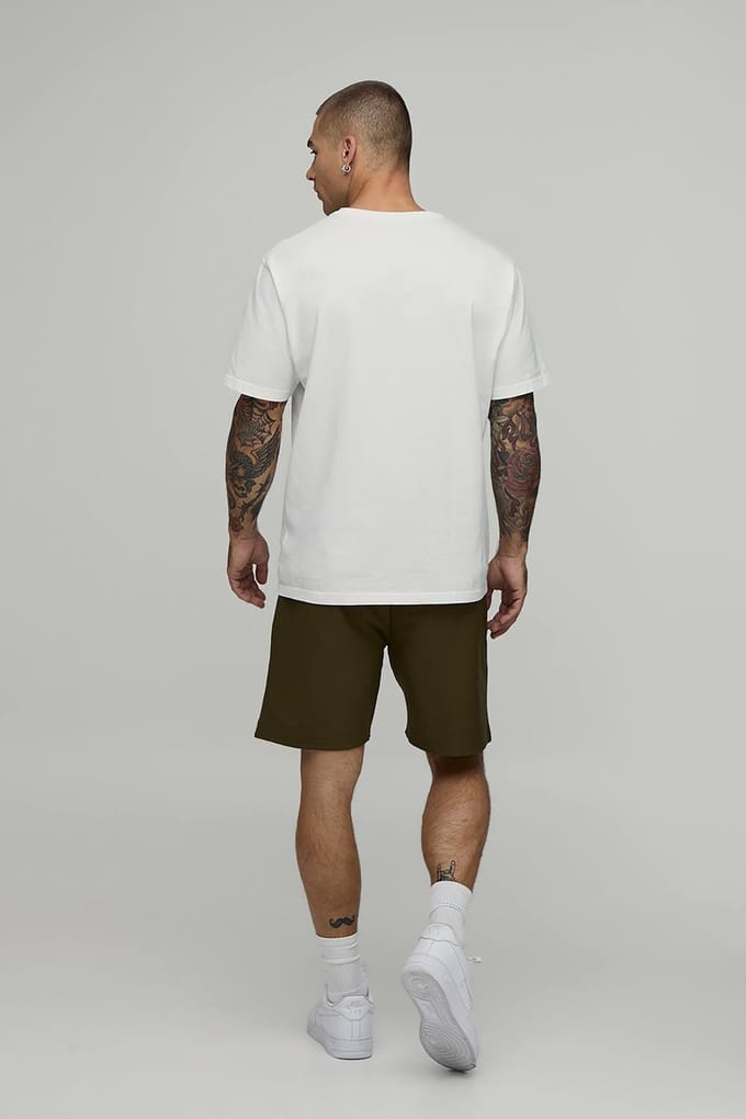 Essential Relaxed Fit Elasticated Tech Shorts | Khaki | Size Small