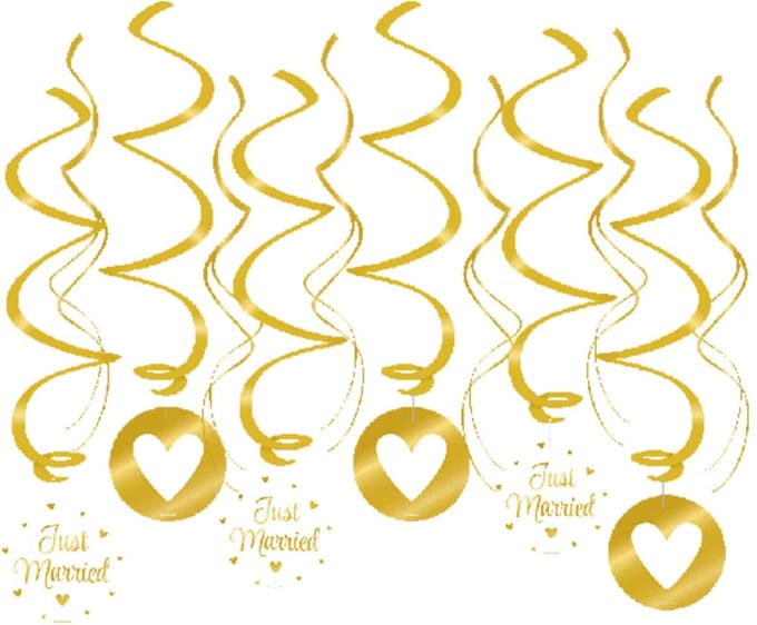 Paperdreams - Swirl decoratie Just Married - 12 stuks