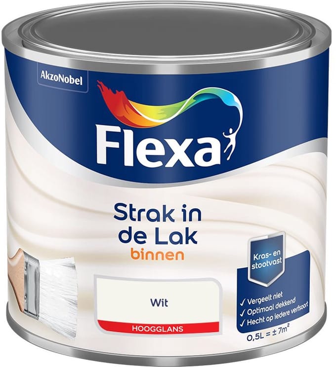 Flexa - Strak In De Lak Binnenlak Hoogglans - Wit - Mengverf - 500 Ml