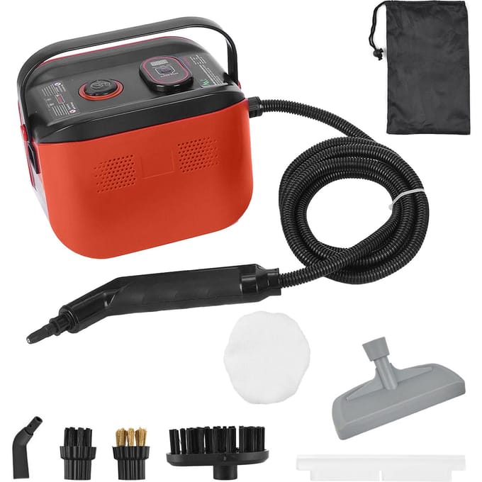 Draagbare stoomreiniger 3 temperatuur instelbaar diepreinigingsmachine met 1200 ml watertank 3 EU plug rood/zwart