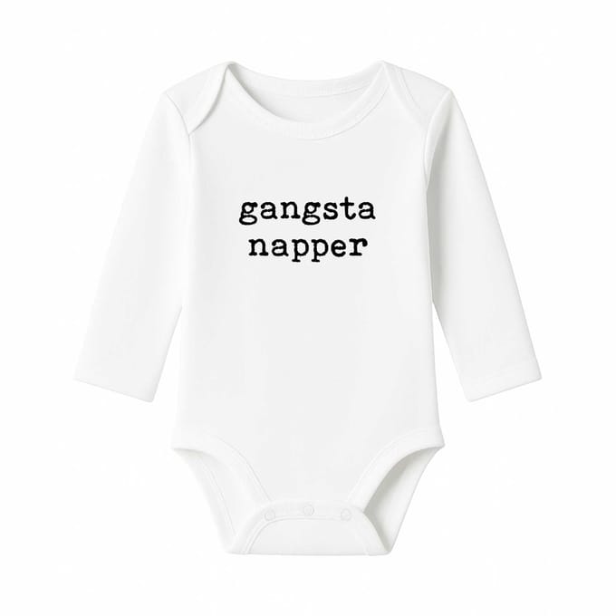 Romper Gangsta napper - wit - lange mouw