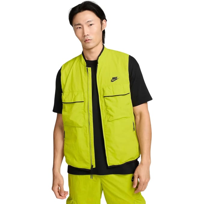 Man Tech Woven Vest Helder Cactus/helder Cactus/zwart