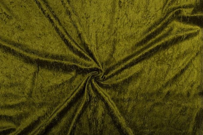Velours de panne stof - Khaki groen 26 - 1 meter