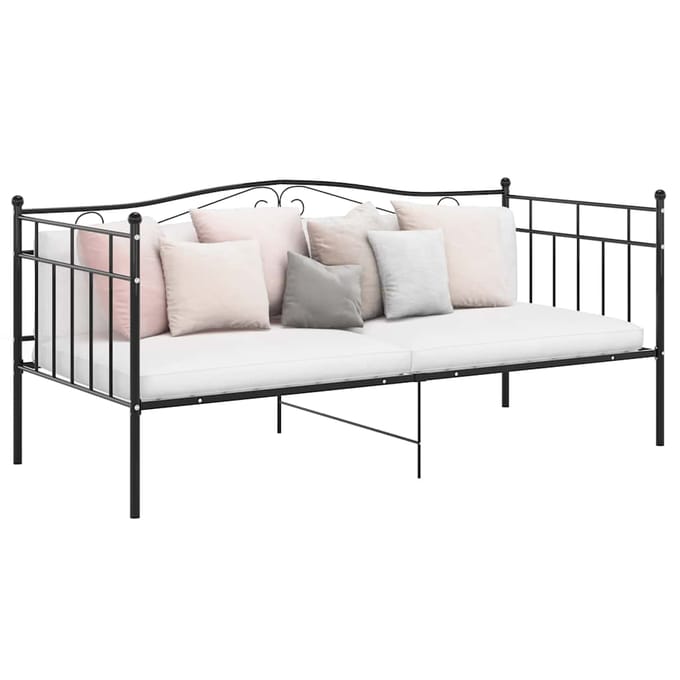 vidaXL - Slaapbank - metaal - zwart - 90x200 - cm