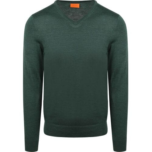 Suitable Merino Pullover V-Hals Racing Groen - Maat M - Heren