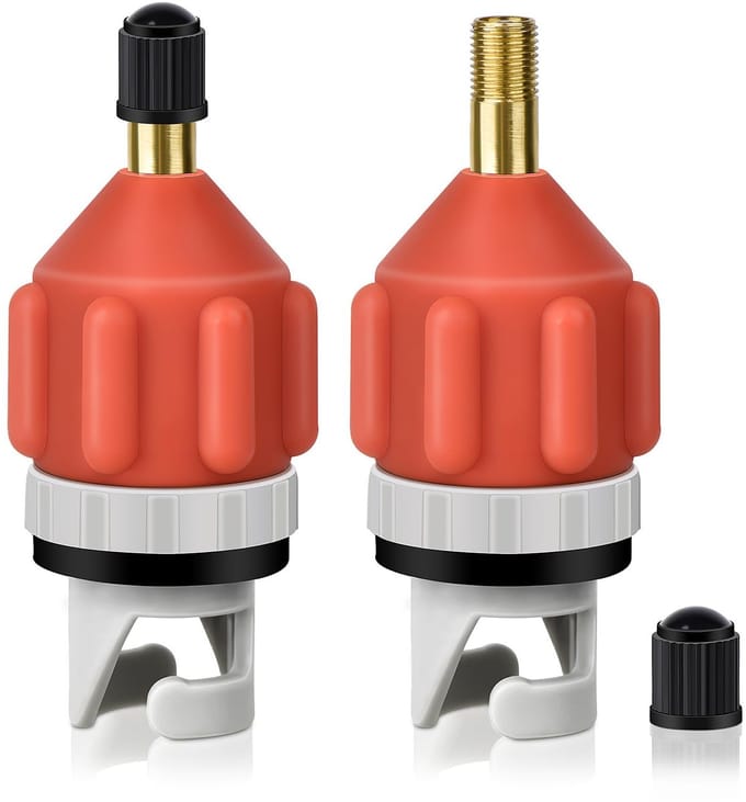 Pompadapter Set - Luchtklep Adapter - Snel Opblazen - Sterke Seal - 2 Stuks - Oranje