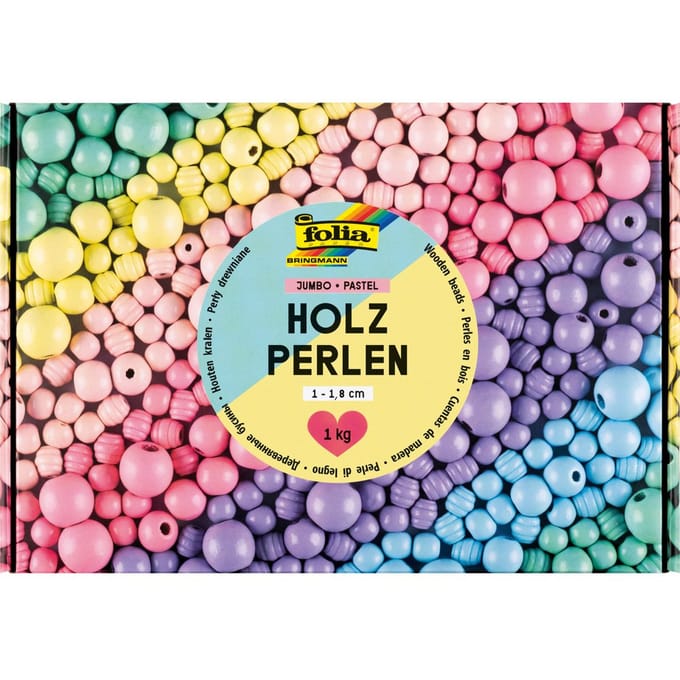 Houten kralen Jumbo Pack "Pastel"