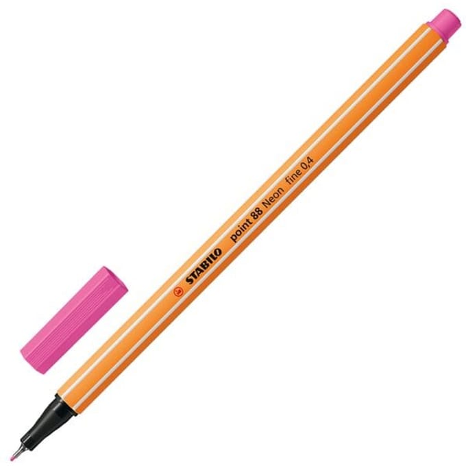 STABILO point 88 - Fineliner 0,4 mm - Neon Roze - per stuk