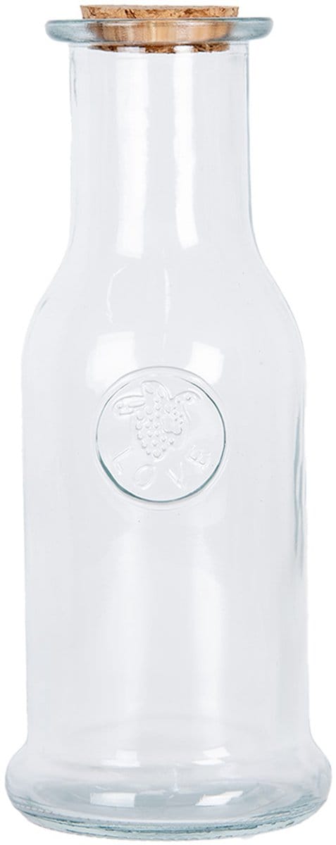 Clayre & Eef Decoratie Fles Ø 9x20 cm Transparant Glas