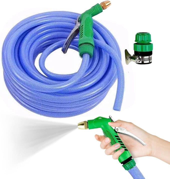 Tuinslang Set - Flexibele Waterslang - Buiten Reinigen - Direct Hoge Druk - 10 Meter - Zwart