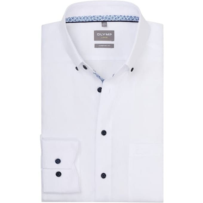 OLYMP Luxor Overhemd, Comfort Fit, Button-down, Wit