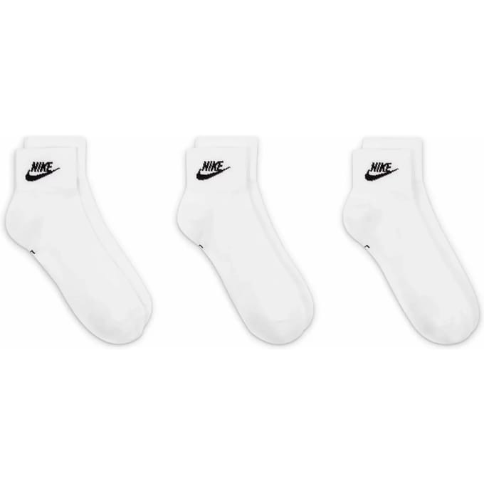 Nike 3 Pack Ankle Sokken Unisex - Wit - Maat 34 - 38