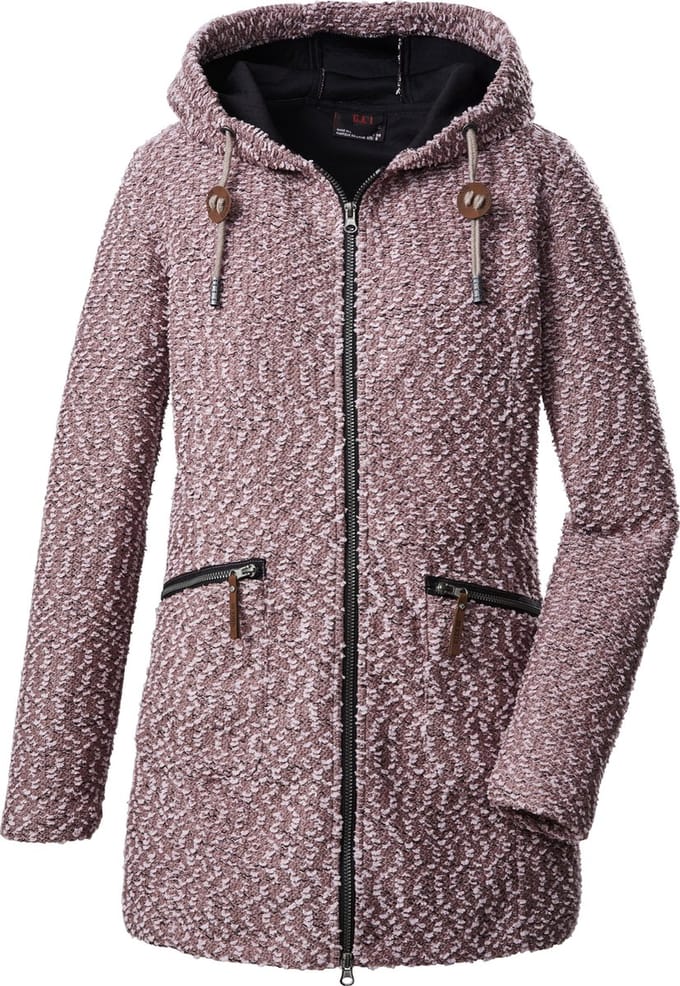 Killtec dames winter vest - dames lang vest winter - oud roze gemeleerd - 39009 - maat 42