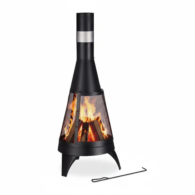 Tuinhaard - met pook - 120 cm - staal