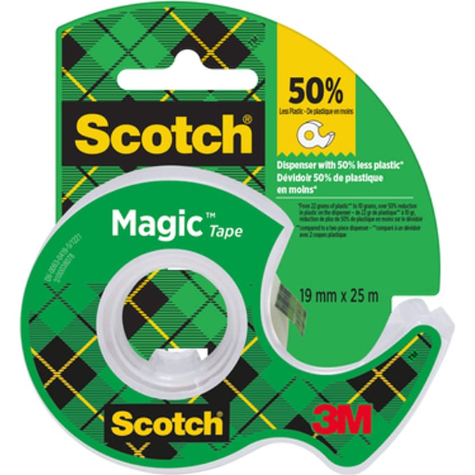 Plakband Scotch Magic 810 19mmx25m onzichtbaar + afroller | Blister a 1 stuk