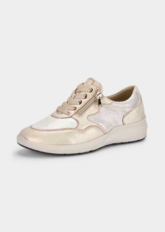 Sneaker met dempende loopzool - goudkleurig / beige - Gr. 38,5 van Goldner Fashion