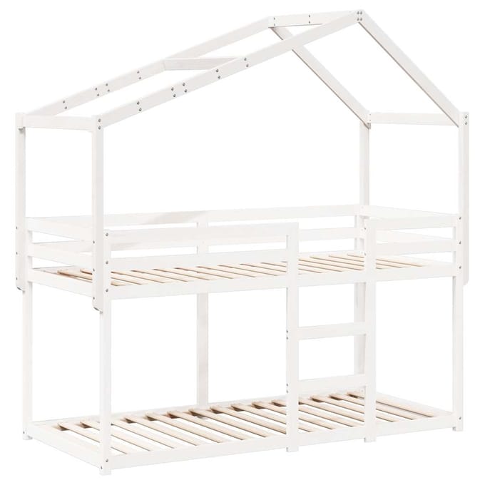 vidaXL - Kinderbedhuisje - 213x85,5x144,5 - cm - massief - grenenhout - wit