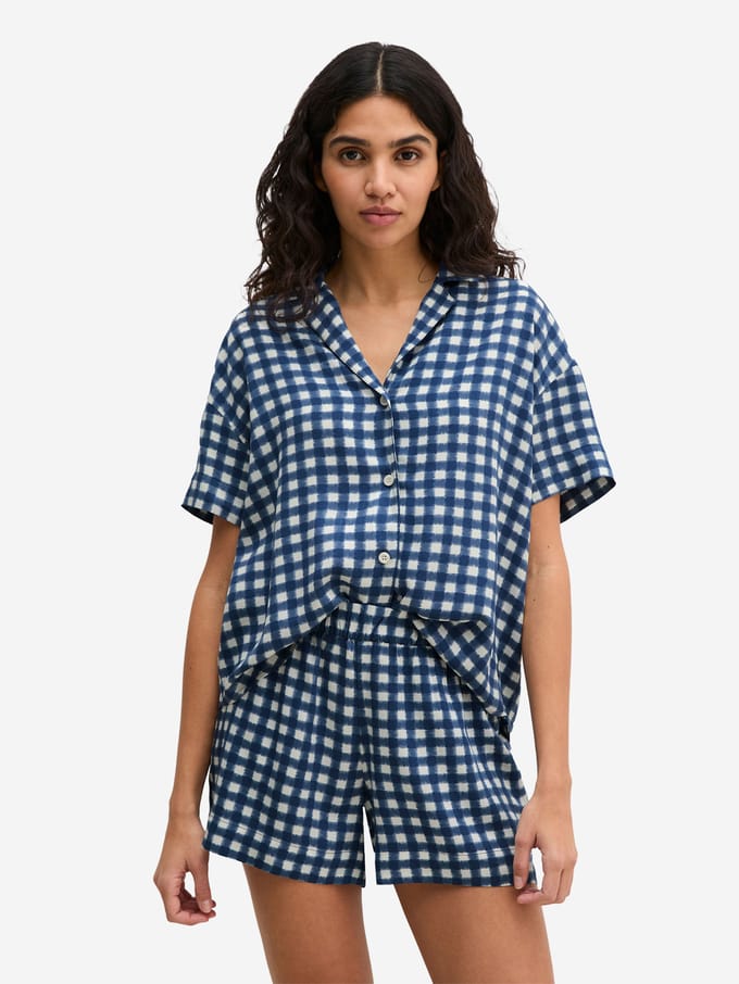 Pyjamabovenstuk in relaxed fit van pure viscose