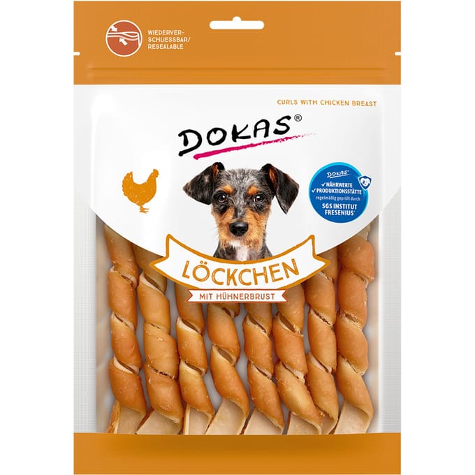8x120g Dokas hondensnacks met kipfilet