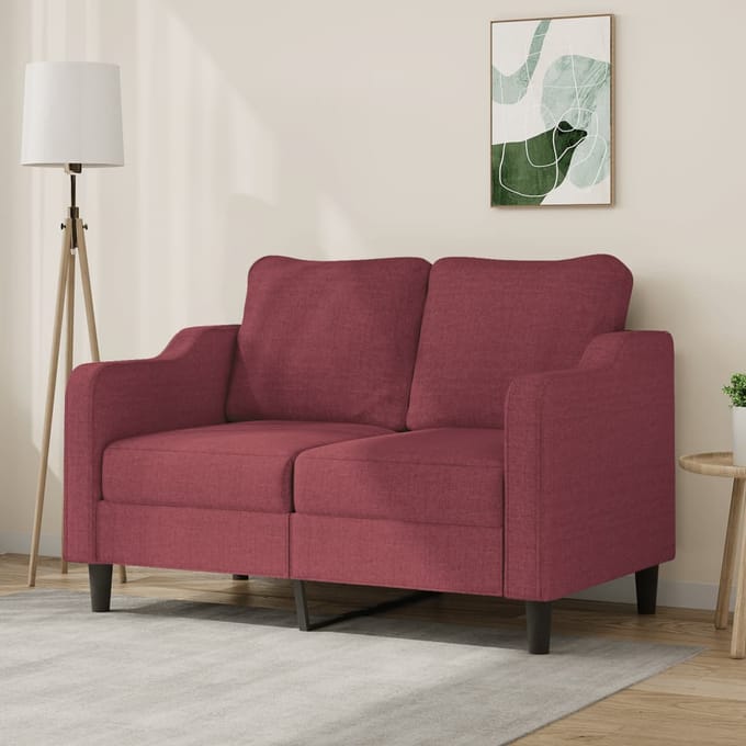 vidaXL - Tweezitsbank - 120 - cm - stof - wijnrood