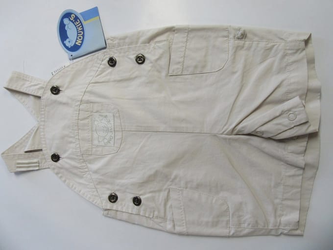 noukie's , tuinbroek , salopette , kort , beige , 3 maand  62