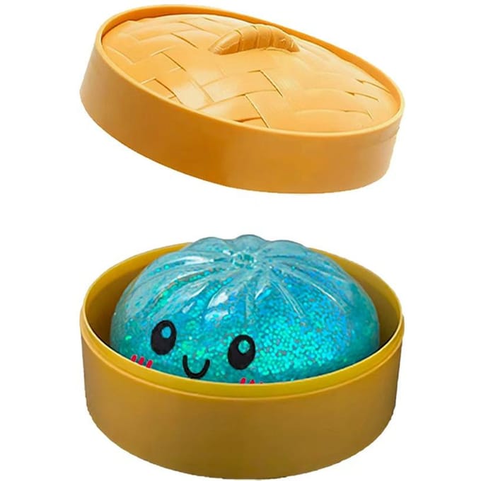 3 soorten Glitter Dumpling Glitter Dumpling Squishy met Doos Dumplings Sensorisch Knijpspeelgoed voor Stressverlichting