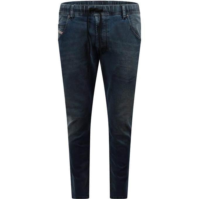 Men's Diesel Krooley Ne Sweat Tapered Jeans in Blue Denim