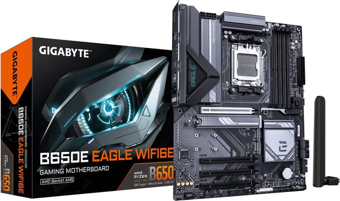 GIGABYTE B650E EAGLE WF6E Moederbord - AMD B650 - AMD AM5 - DDR5 RAM - ATX