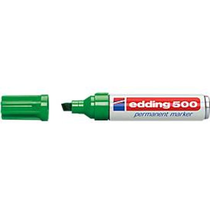 edding 500, met wigvormige punt 2-7 mm, groen, 10 stuks