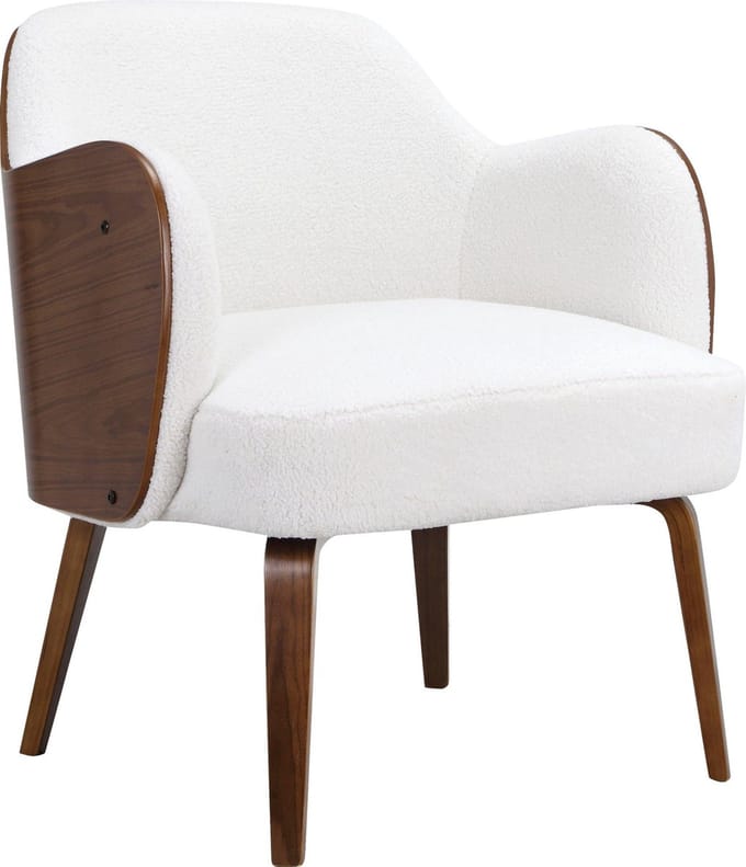 Haruko-Gestoffeerde Accent Stoel in Dolly Teddy OffWhite