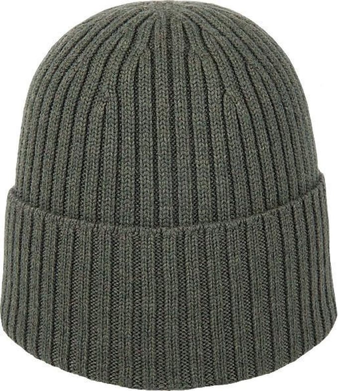 Hatland - Beanie voor heren - Valo Merino - Olijfgroen - maat Onesize