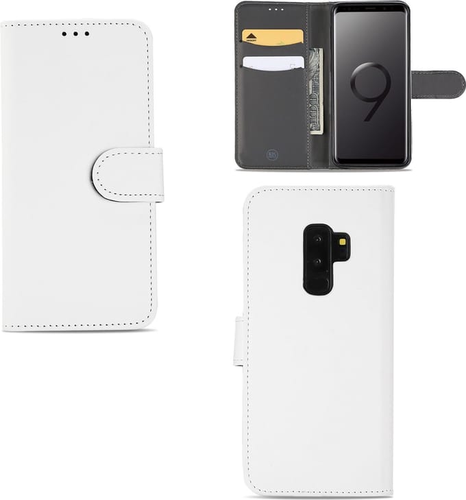 Samsung Galaxy S9 Plus Hoesje Wit Met Opbergvakjes