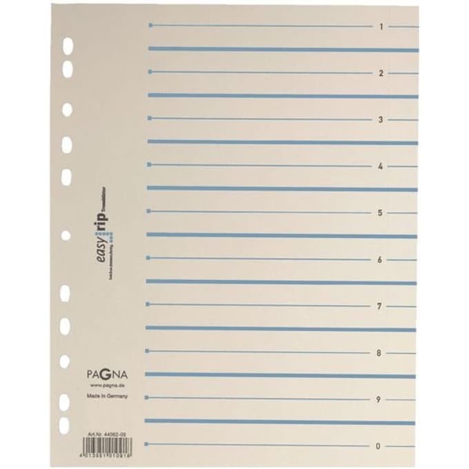 PAGNA Easy Rip scheidingsbladen, A4-formaat, gelinieerd, 100 stuks, blauw